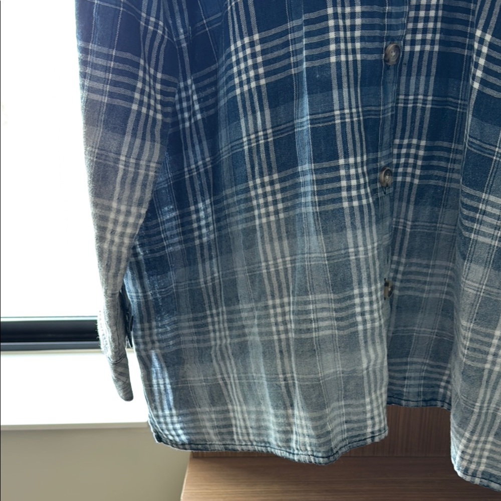 NWT 🌸 J Jill Blue and White Plaid Tunic Size Large - Picture 3 of 10